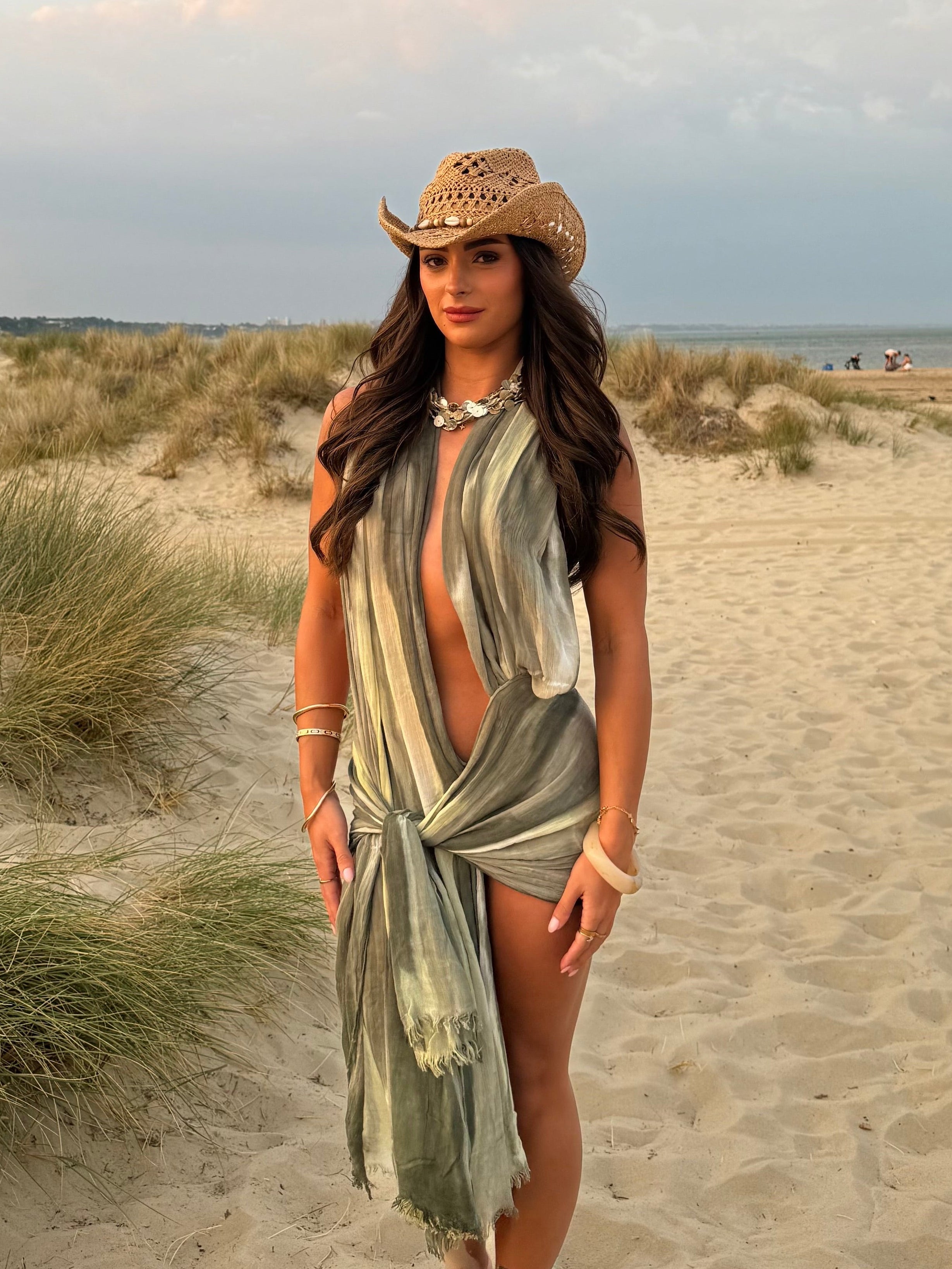 Plunge Dress - Olive