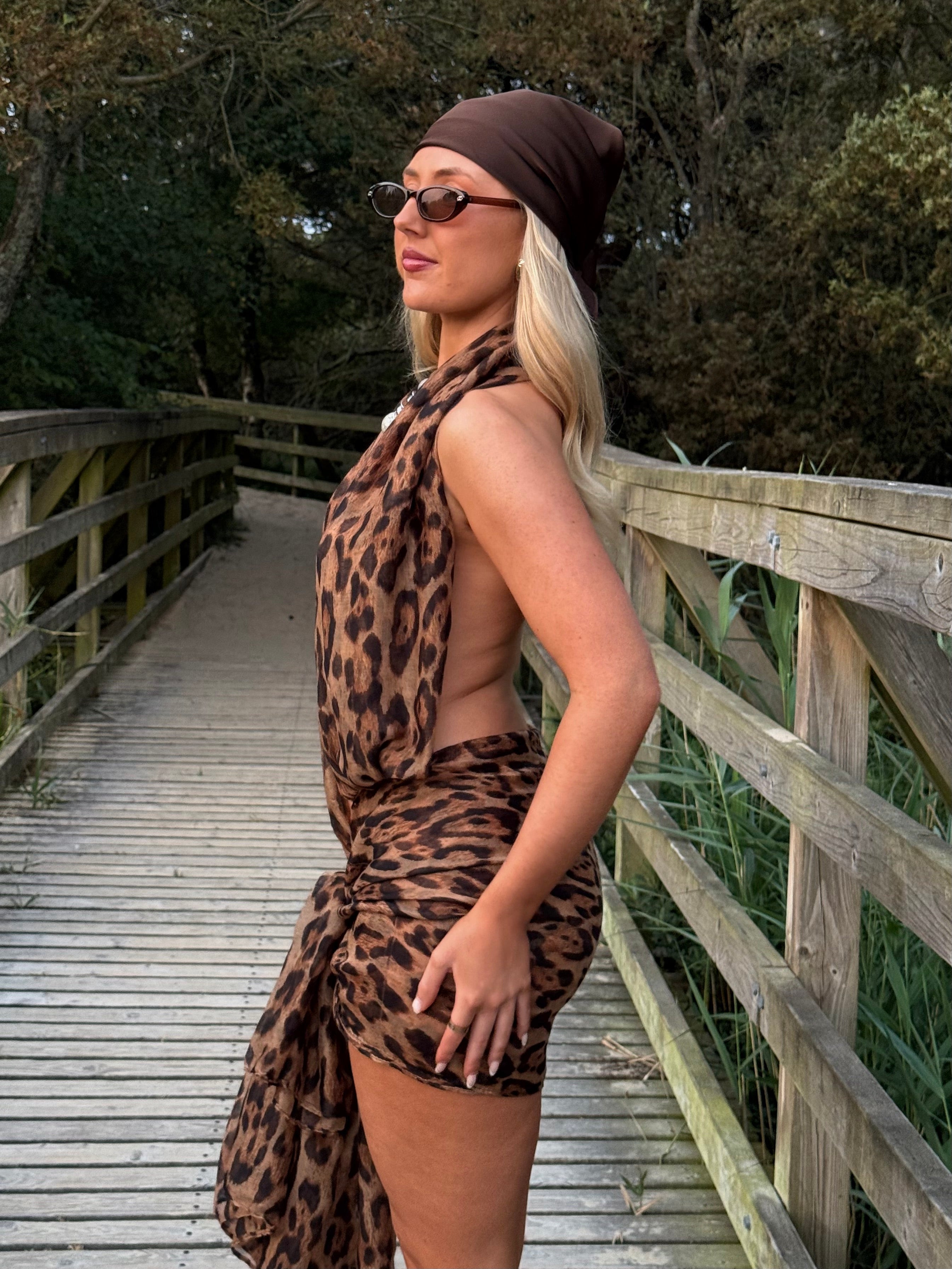 Plunge Dress - Leopard