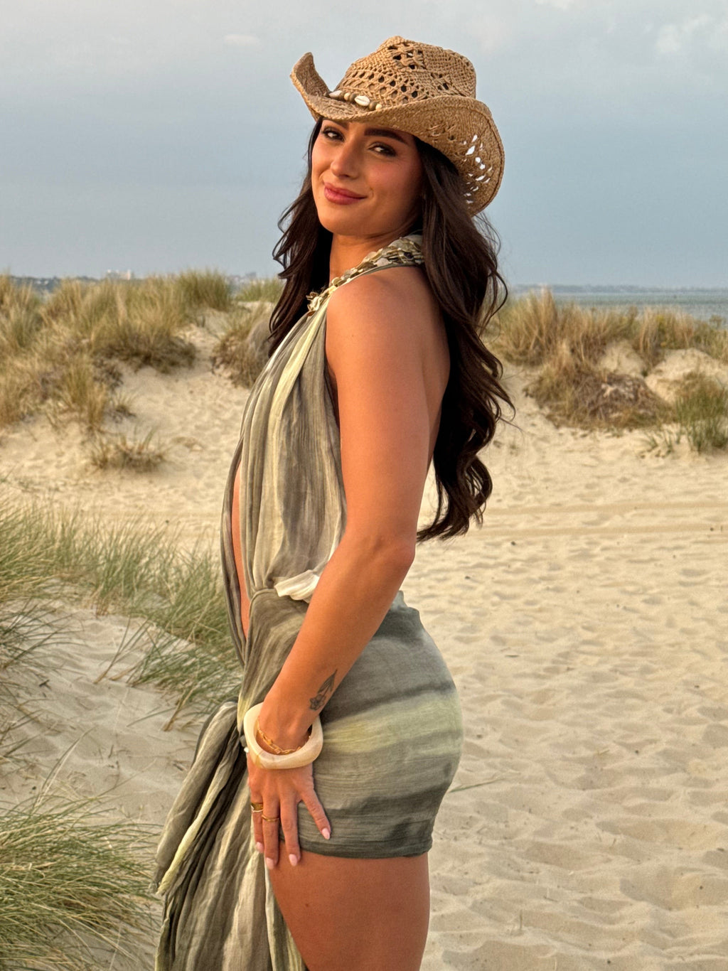 Plunge Dress - Olive