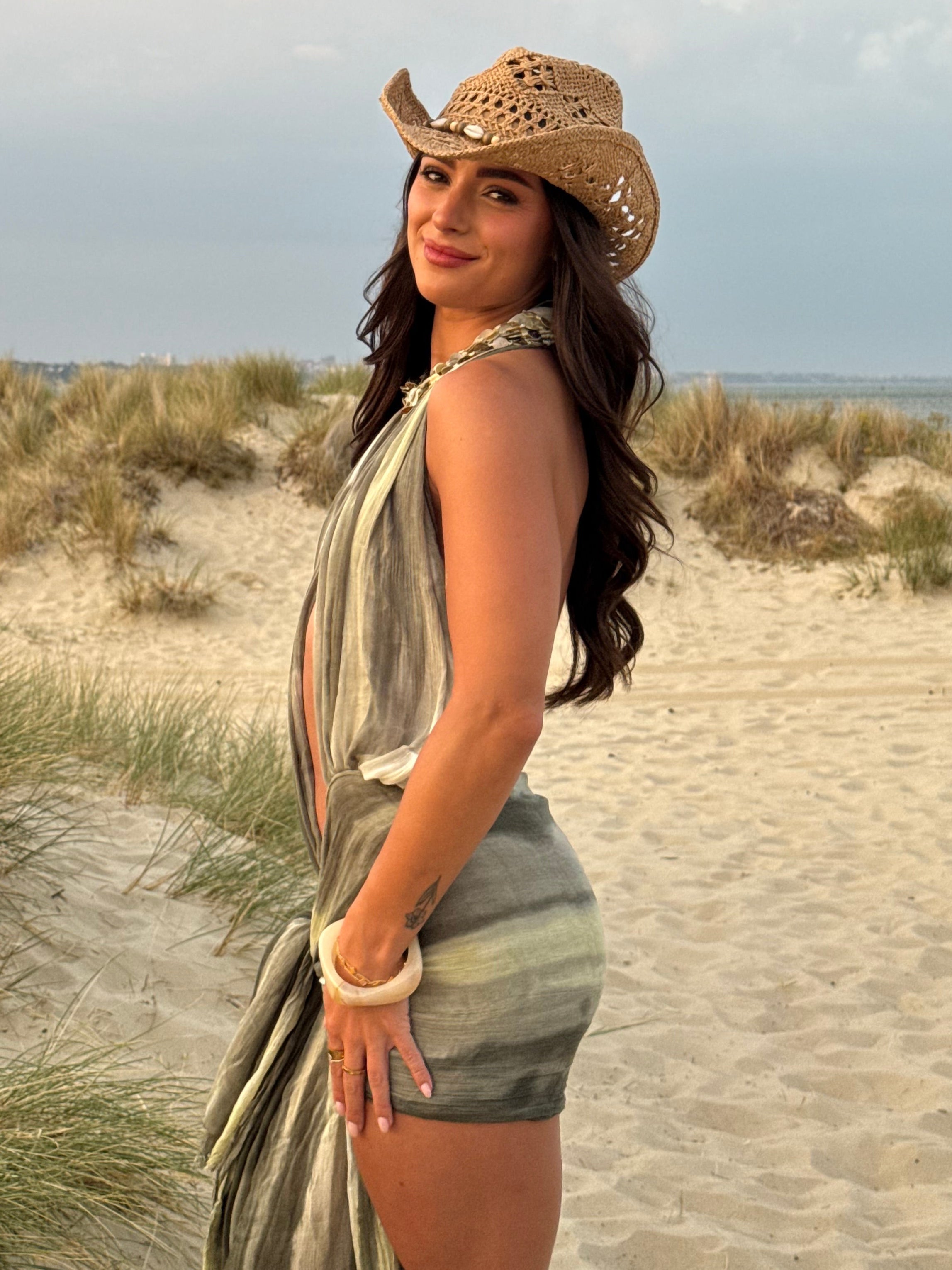Plunge Dress - Olive